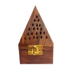 Wooden Incense Cone Burner Pyramid (Sheesham Wood) H:13x W:7.5cm (ASH005) Wooden Incense Cone Burner Pyramid (Sheesham Wood) H:13x W:7.5cm (ASH005)